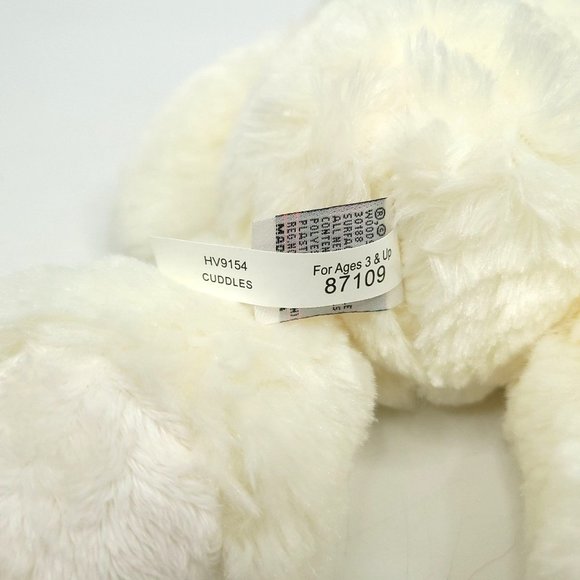 Ganz Cuddles Teddy Bear Plush Pink Heart Bow 12" Stuffed Animal Toy White - Picture 10 of 10